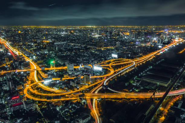 istock Cityscape Bangkok downtown at night 648142294
