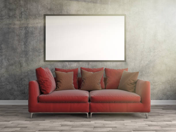 istock mock up poster frame in interior background. 3D Illustration 648146868