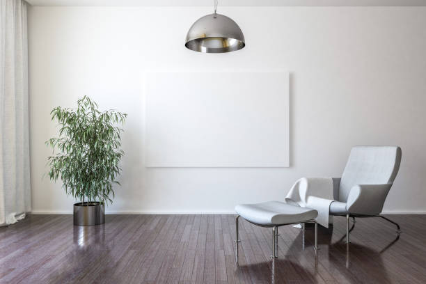 istock White canvas on the wall in the living room 648151304