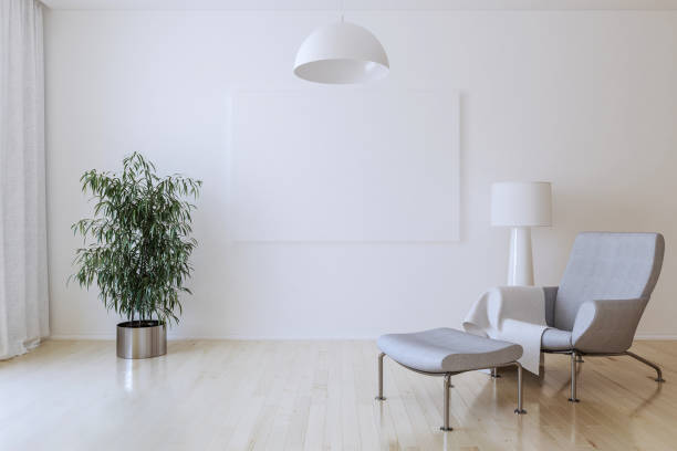 istock White canvas on the wall in the living room 648151374