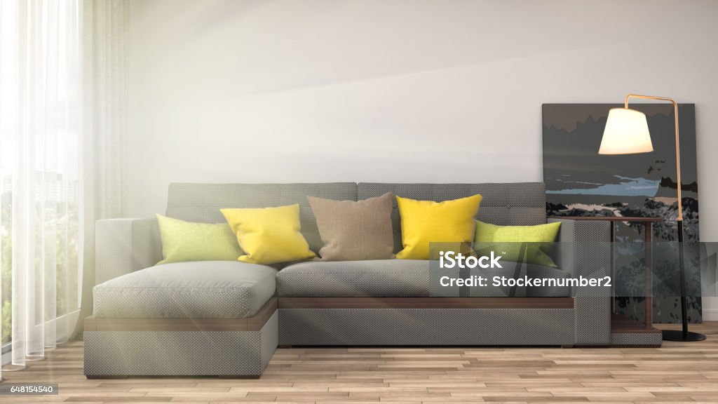 interior with sofa. 3d illustration Apartment Stock Photo