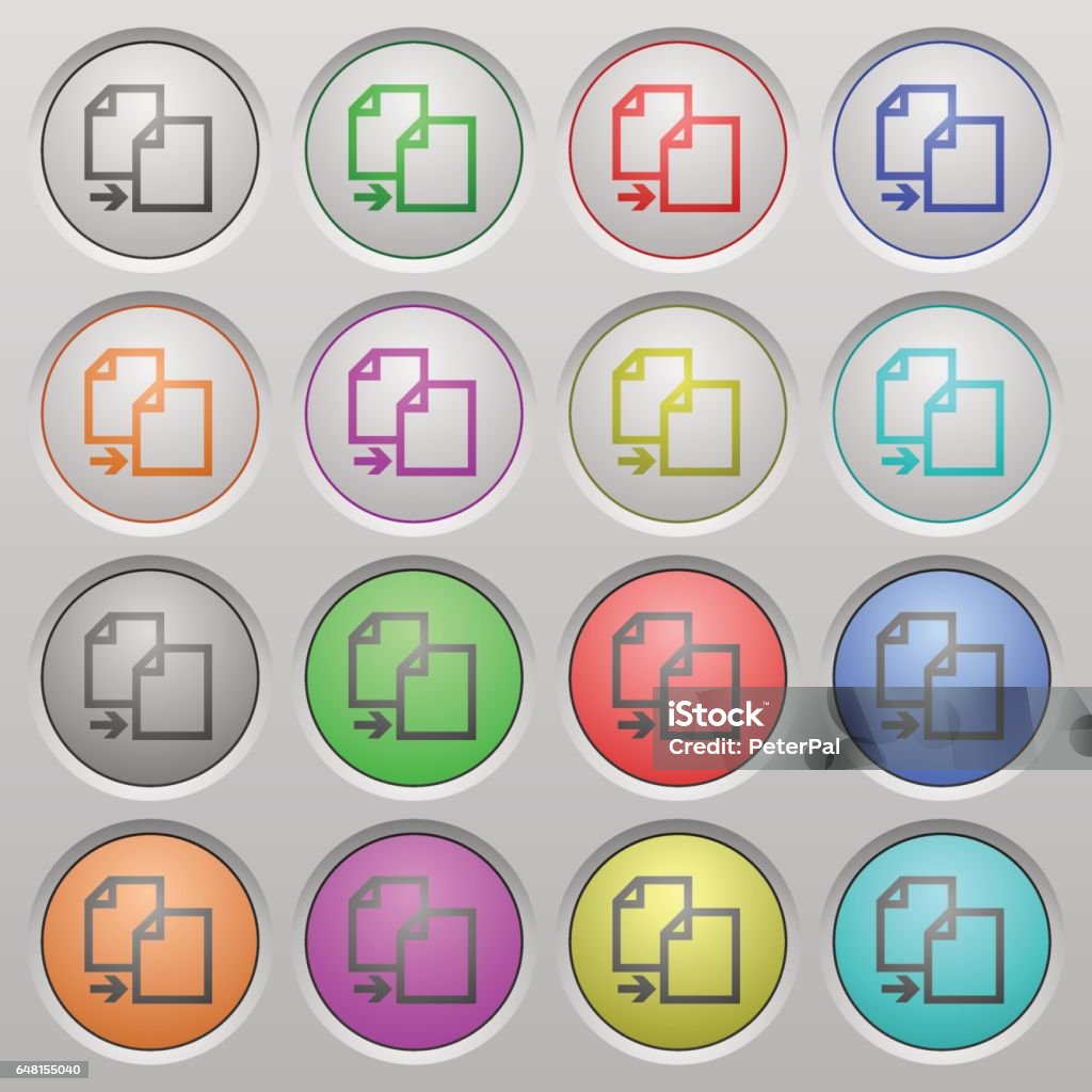 Copy Button Round Copy Buttons Stock Illustration - Download Image Now - Blue, Dark, Deep ...