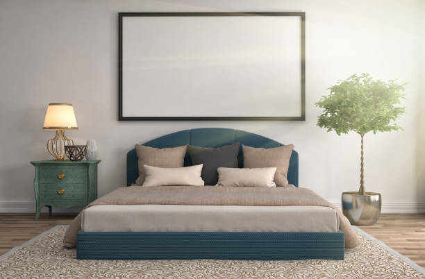 istock mock up poster frame in interior background. 3D Illustration 648157786
