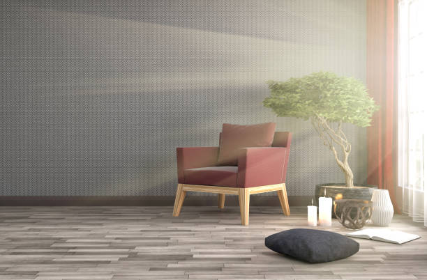 istock interior with chair. 3d illustration 648157938