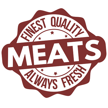 Meats  grunge rubber stamp on white background, vector illustration