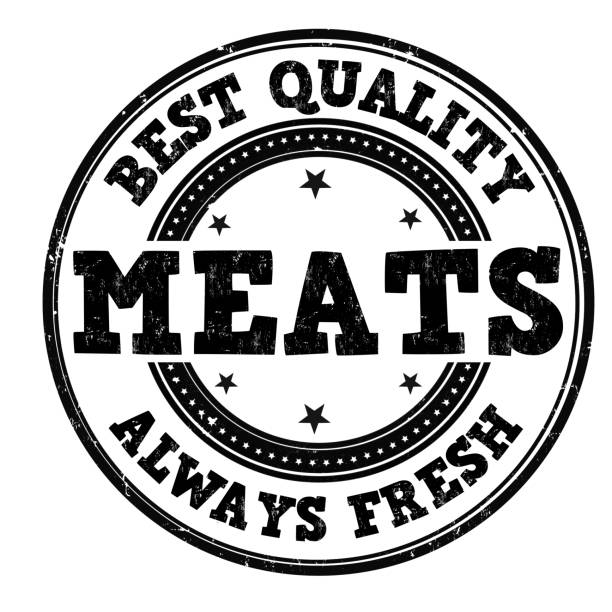 Meat sign or stamp stock photo