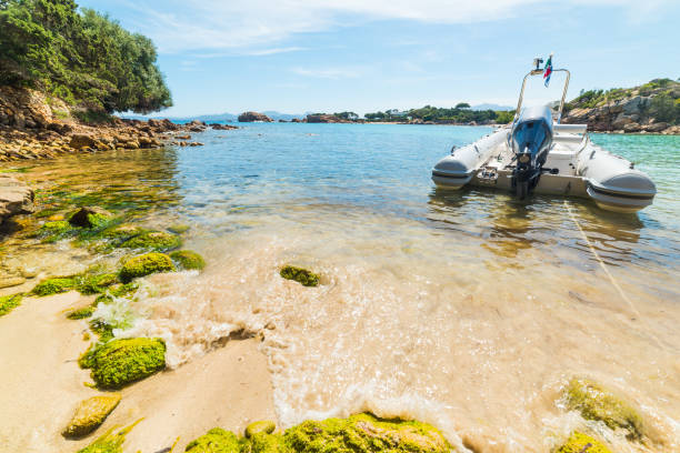 istock boat moored in a small cove 648161718