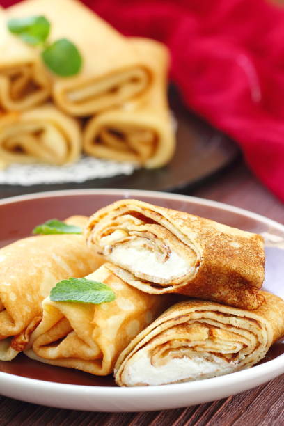 istock Rolled pancakes with cottage cheese 648171734