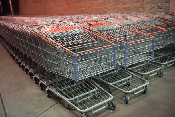 istock shopping carts outside a megastore 648175440