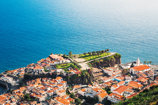 Camara De Lobos village On Madeira island. View from above.