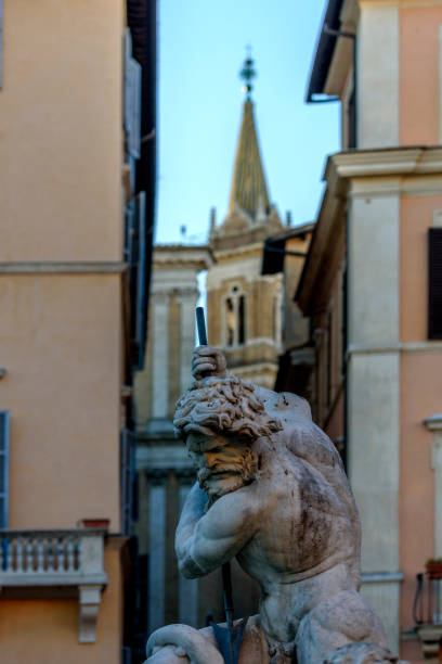 istock Sculpture of a man with spear 648199246