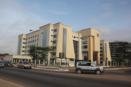 Urban scene in Accra, the capital of Ghana in West Africa.