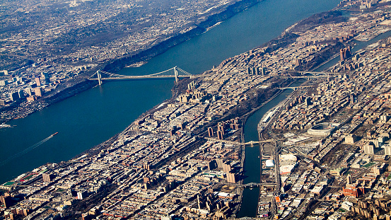 vista aérea puente de Washington y el Yankee Stadium, Nueva York photo