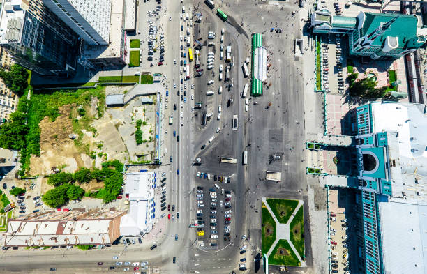 istock Aerial city view. Urban landscape. Copter shot. Panoramic image 648209208