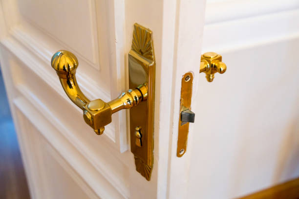 istock Golden door handle 648217750