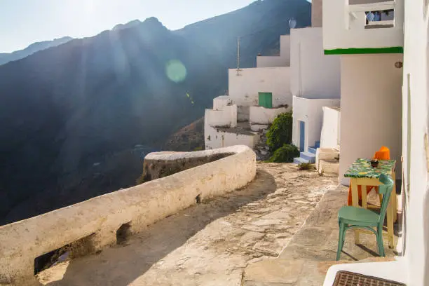 Chora (capital of Greek island Serifos) and its traditional houses.