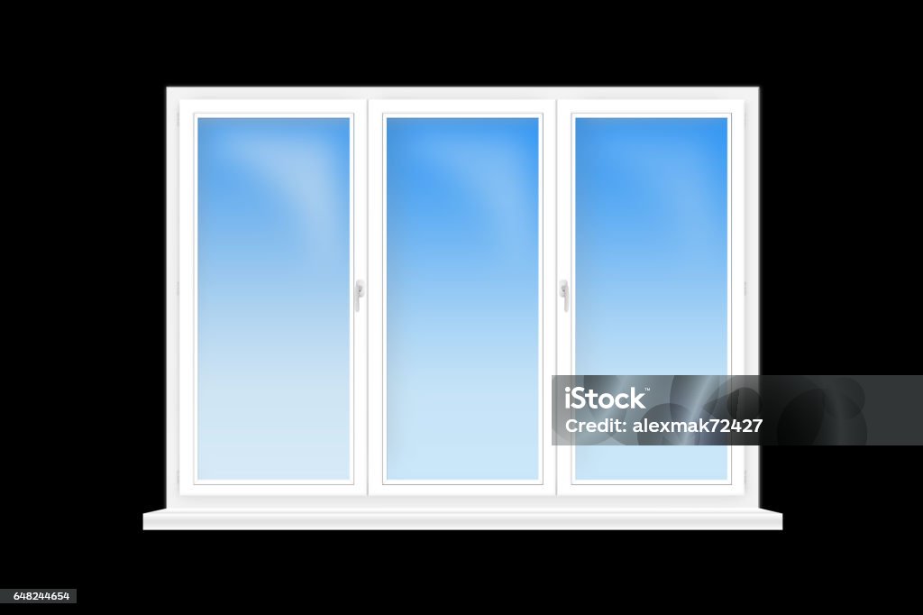 3ls Window Threeleaved Window Isolated On The Black Stock Illustration - Download ...