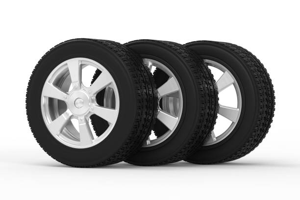 istock black tire with alloy wheel 648247878