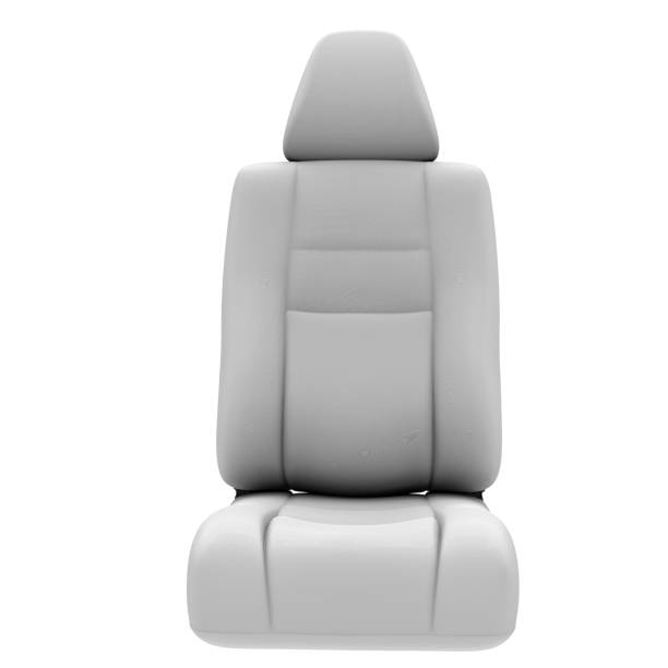 fabric car seat 3d rendering white fabric car seat isolated on white empty baby seat stock pictures, royalty-free photos & images