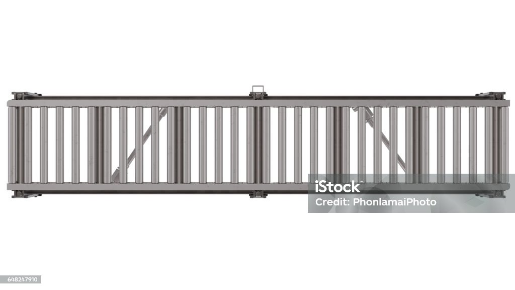 empty conveyor belt 3d rendering empty conveyor belt isolated on white Conveyor Belt Stock Photo