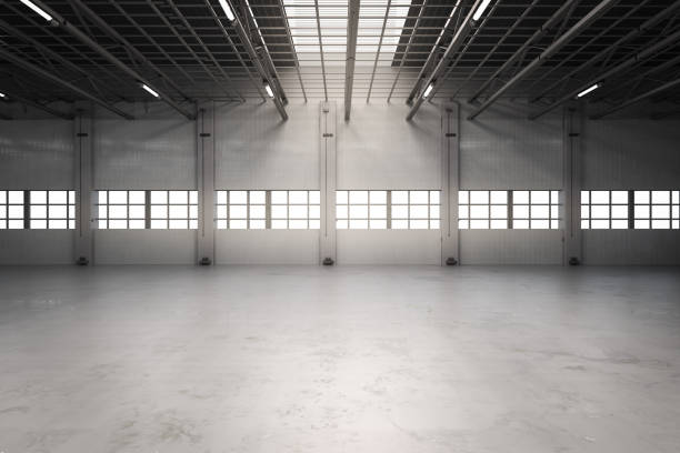 пустой интерьер завода - industrial interior стоковые фото и изображения
