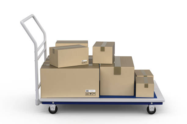 istock trolley with heap of storage boxes 648247988