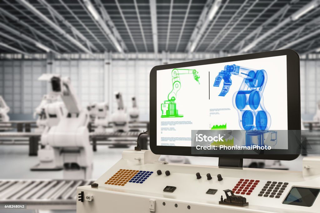 Automatisierungskonzept Industrie - Lizenzfrei Fabrik Stock-Foto