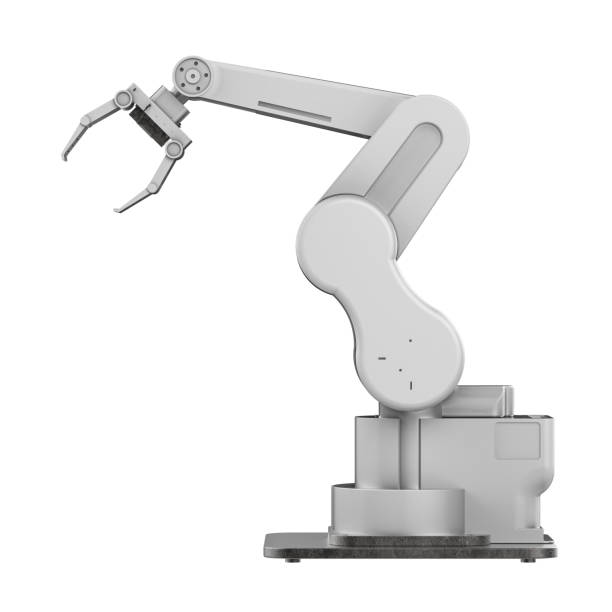 robotic arm or robot hand 3d rendering white robotic arm isolated on white robotic arm stock pictures, royalty-free photos & images