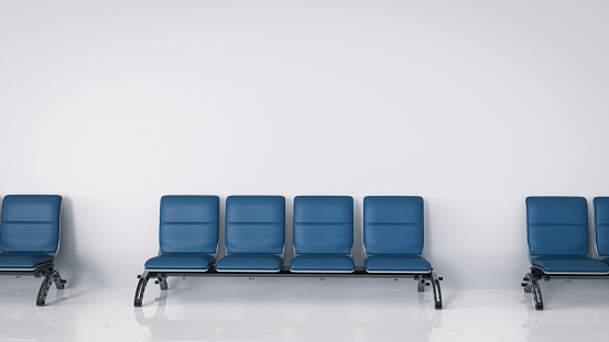 3d rendering empty airport seats