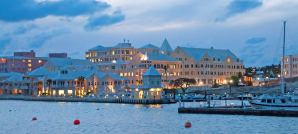 istock From the harbor, Marina condos in Hamilton, Bermuda  sunset 648251904