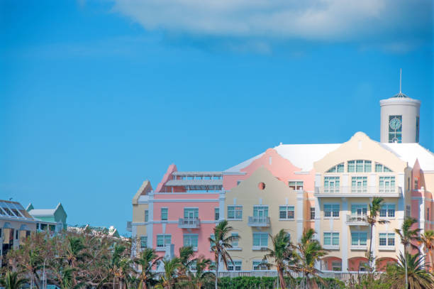 istock From the harbor, condos and apartments in Hamilton, Bermuda 648251990