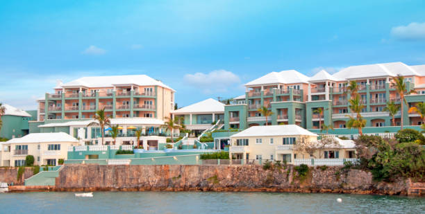 istock From the harbor, condos and apartments in Hamilton, Bermuda 648252442