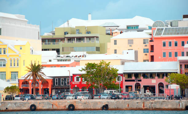 From the harbor, Front Street in Hamilton, Bermuda  Retail business