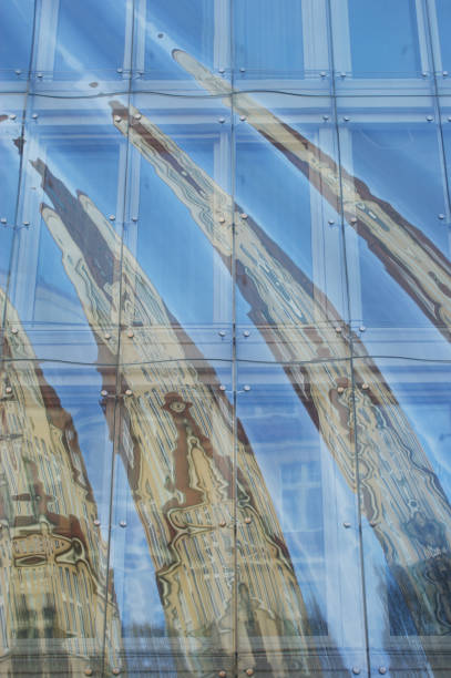 istock The facade of the bent glass 648258924