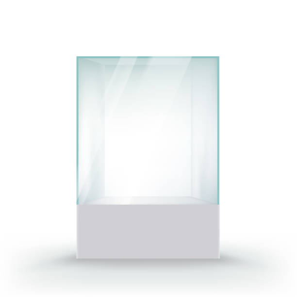 istock Glass showcase for the exhibition in the form of a cube. 648287764