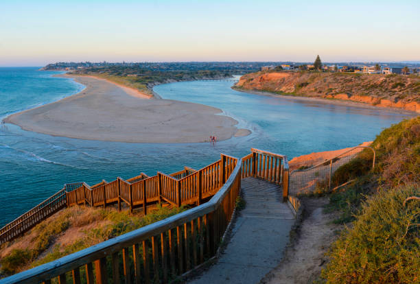 istock Southport Beach Steps, at Sunset 648288120