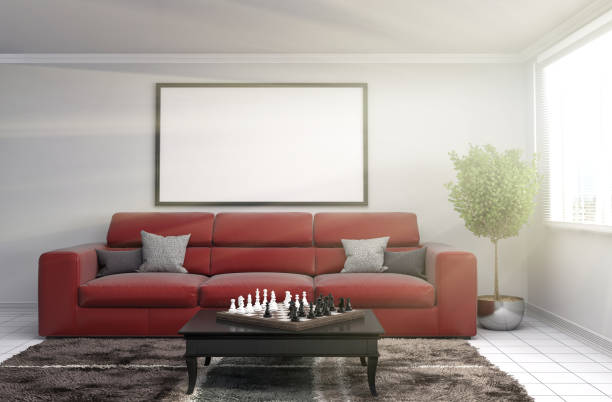 istock mock up poster frame in interior background. 3D Illustration 648290666
