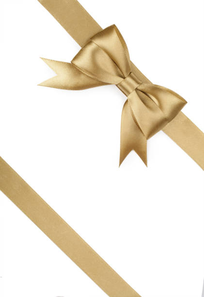 istock Golden bow and Ribbon isolated on white background 648297346