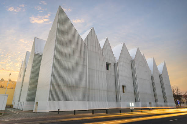 Szczecin, Poland - September 04, 2015. Detail of futuristic building of Philharmonic  in Szczecin.