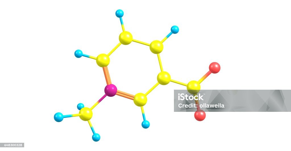 Trigonelline Molekulare Struktur Isoliert Auf Weiß Stock Vektor Art und