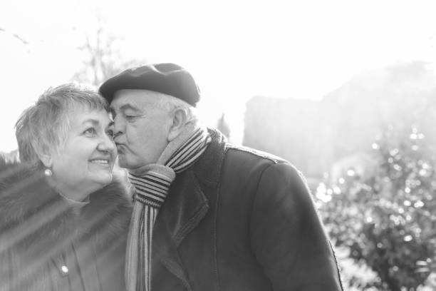 istock Senior couple kissing 648300466