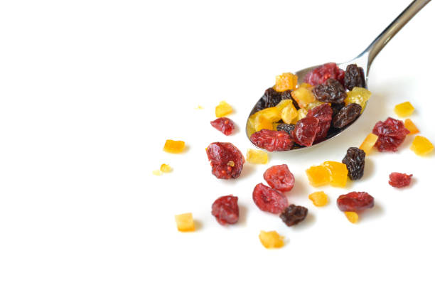 istock Dried fruits on white background 648307564