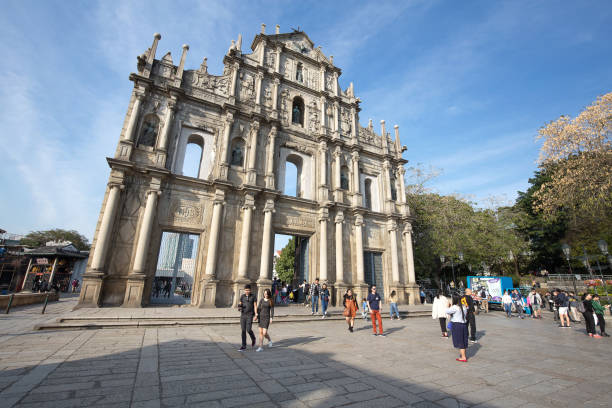 Ruins of St. Paul is the famous place in macao china.A lot of traveler  come to here every day. Ruins of St. Paul is the famous place in macao china.A lot of traveler  come to here every day. historic heritage square phoenix stock pictures, royalty-free photos & images