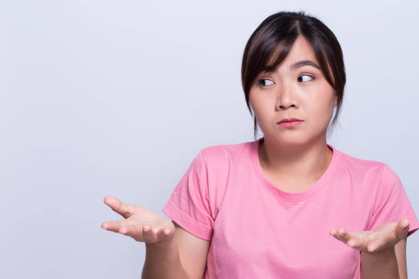 istock Asian woman dont understand 648311652