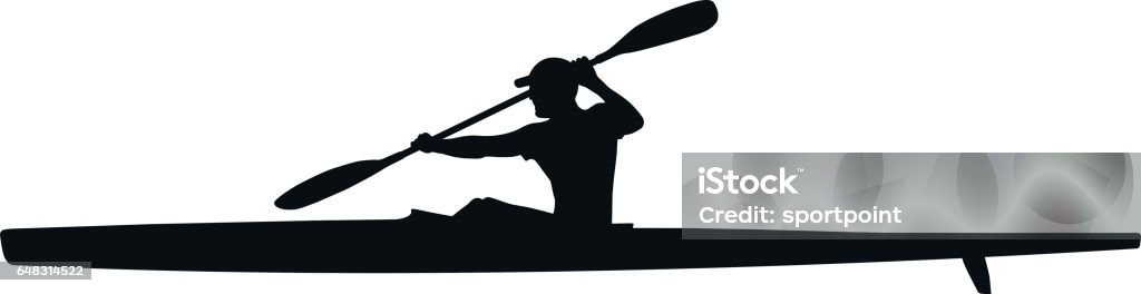 kayak de sport d’athlète kayak - clipart vectoriel de Pagayer libre de droits