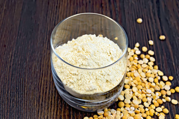 istock Flour pea in glassful on board 648316422