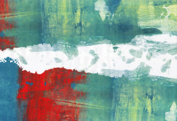istock Several colors abstract art background. Silk screen on paper. Multicolored background. Modern art. Contemporary art. 648318664