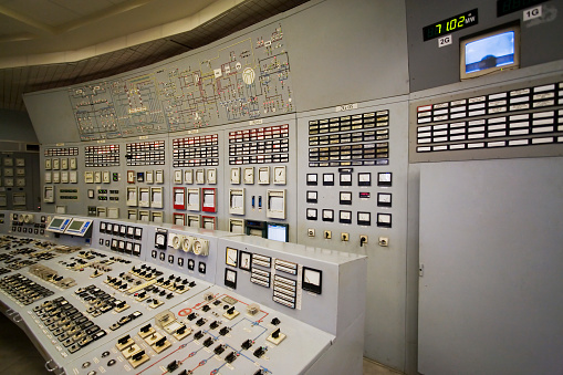 Old power plant control room