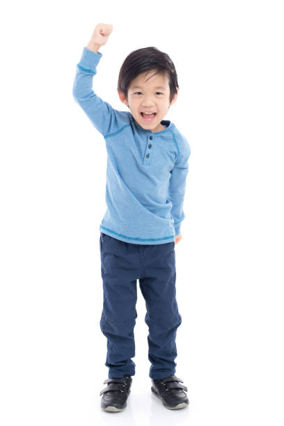 istock Asian child showing winner sig 648319600