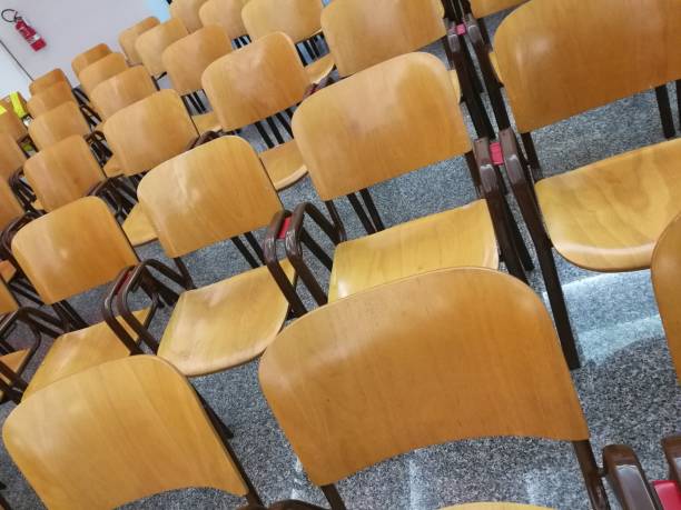 istock wooden chairs in the conference room 648323772